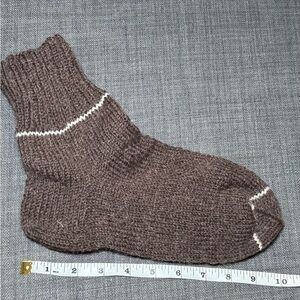 Cozy Brown knit Wool Socks hand made
